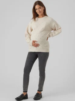 Slim Fit Medelhög Midja Råskuren Fåll Jeans