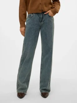 SNRANCY Medelhög Midja Vid Passform Jeans