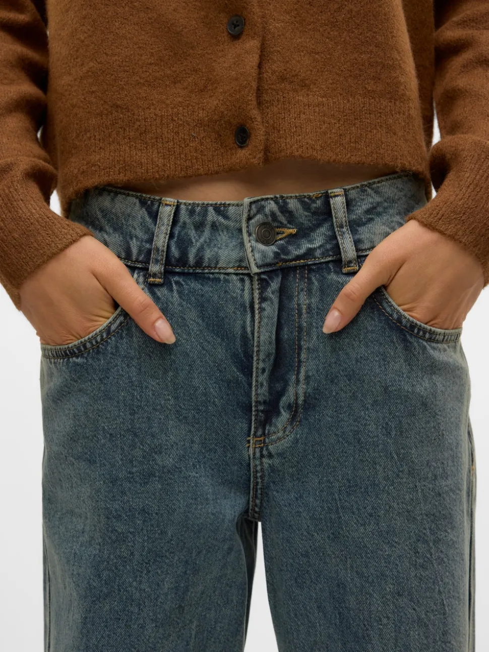 SNRANCY Medelhög Midja Vid Passform Jeans