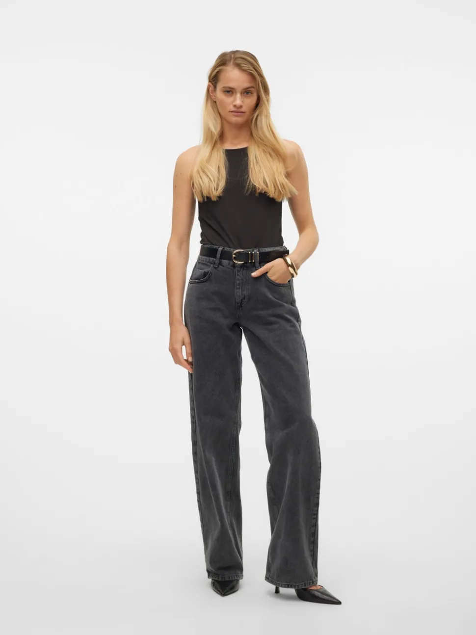 SNRANCY Medelhög Midja Vid Passform Jeans