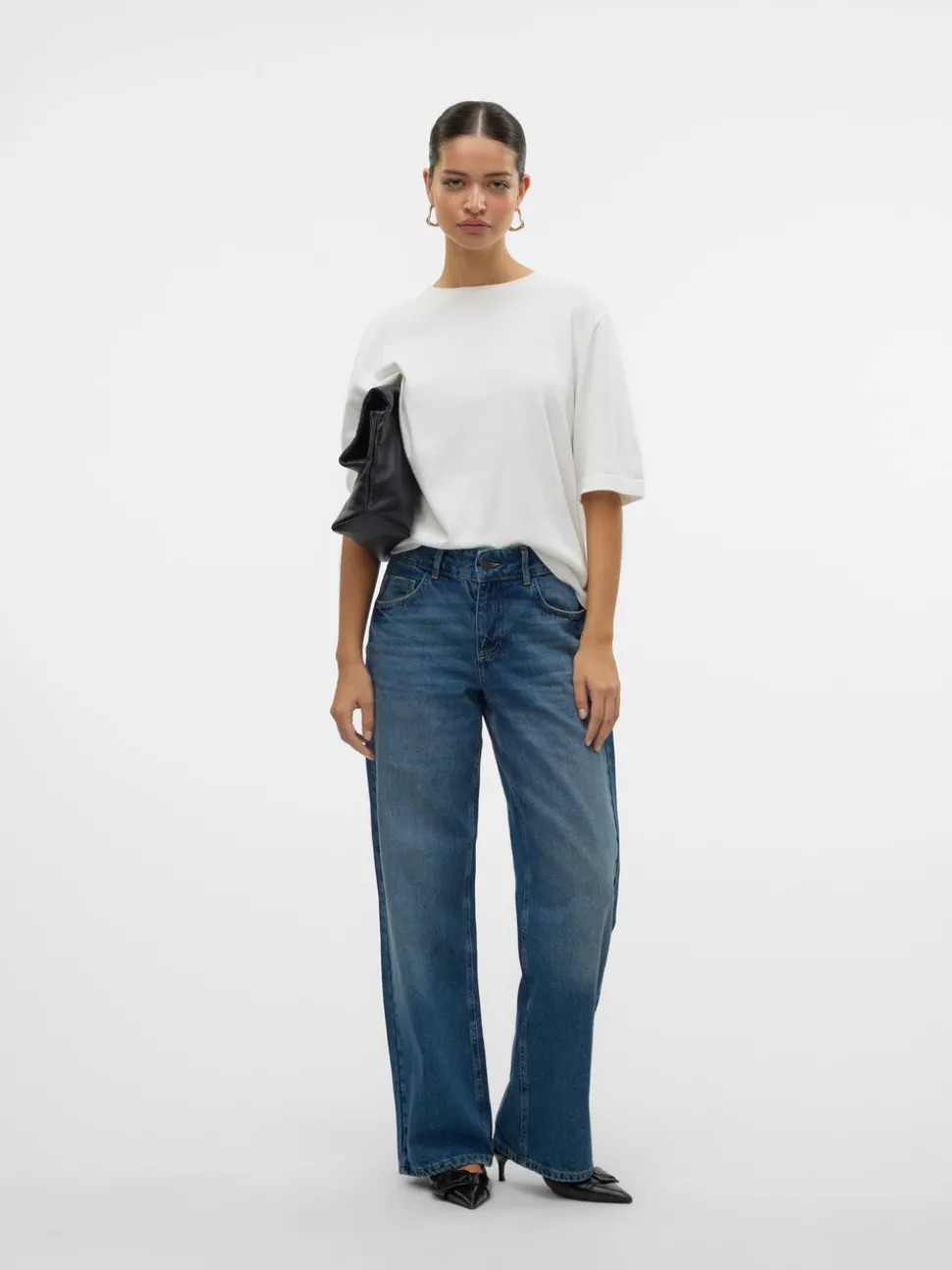 SNRANCY Medelhög Midja Vid Passform Jeans