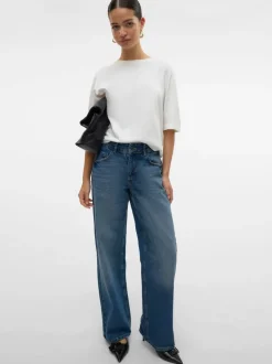 SNRANCY Medelhög Midja Vid Passform Jeans