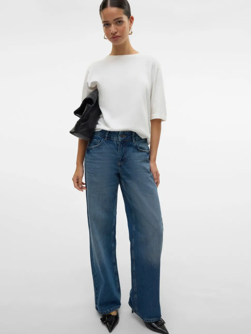 SNRANCY Medelhög Midja Vid Passform Jeans