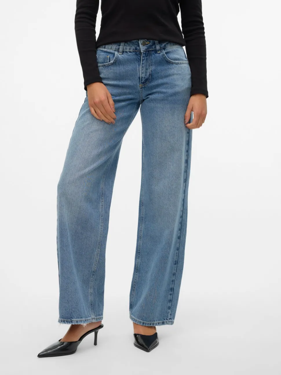 SNRANCY Medelhög Midja Vid Passform Jeans