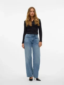 SNRANCY Medelhög Midja Vid Passform Jeans