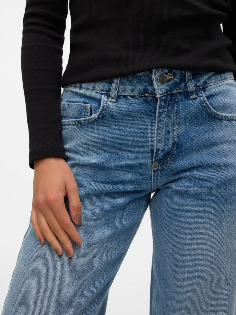 SNRANCY Medelhög Midja Vid Passform Jeans