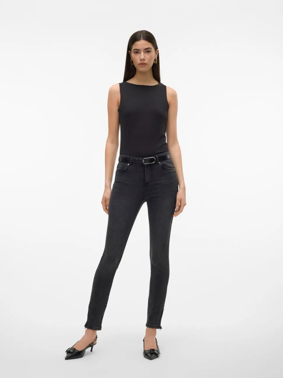 VMALIA Medelhög Midja Slim Fit Jeans