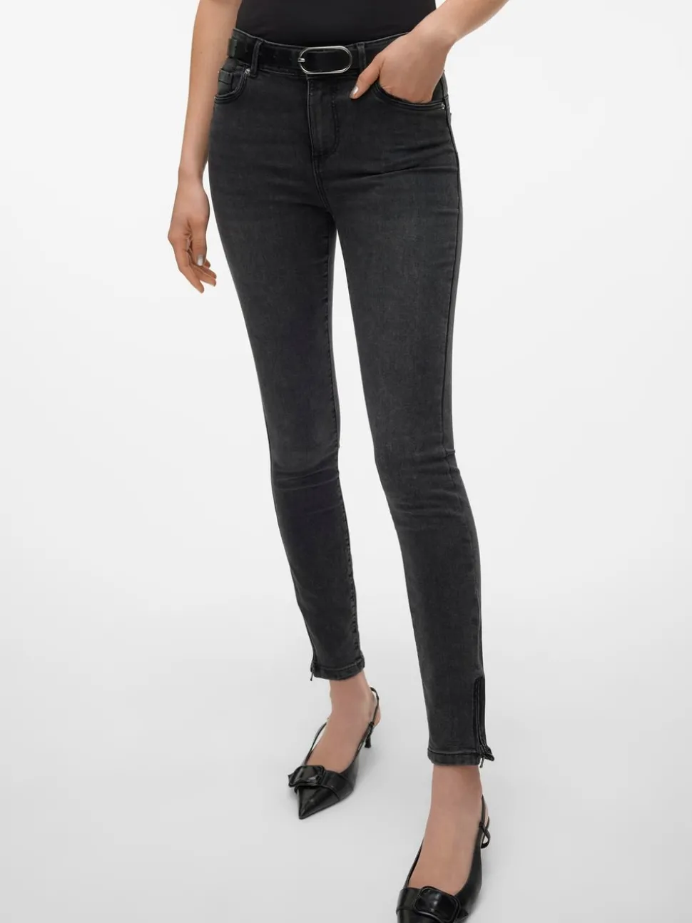 VMALIA Medelhög Midja Slim Fit Jeans