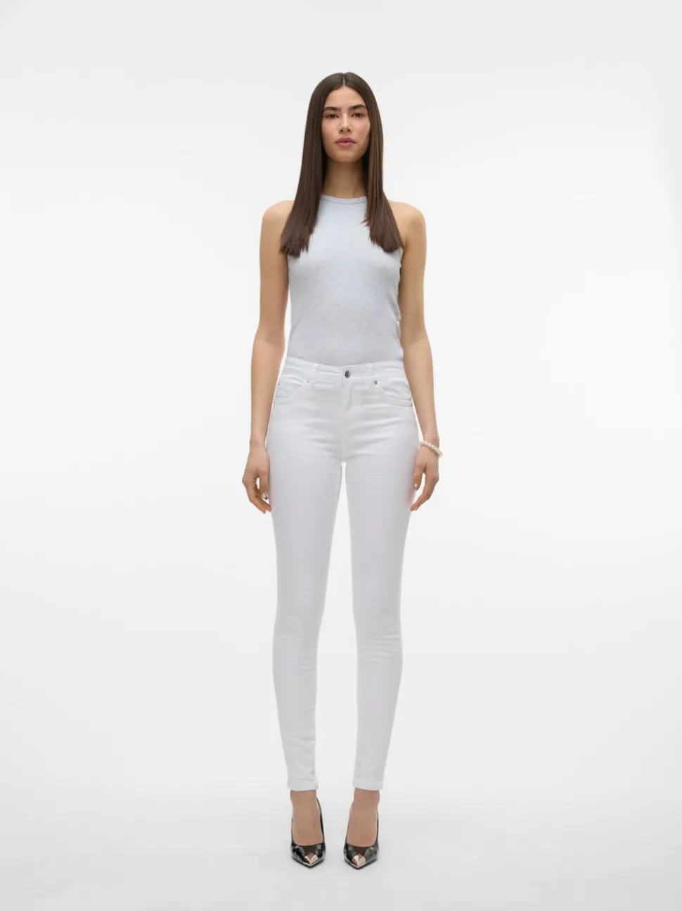 VMALIA Medelhög Midja Slim Fit Jeans