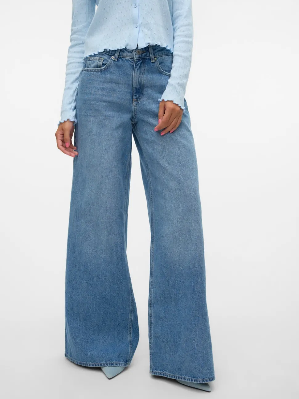 VMANNET Medelhög Midja Vid Passform Jeans