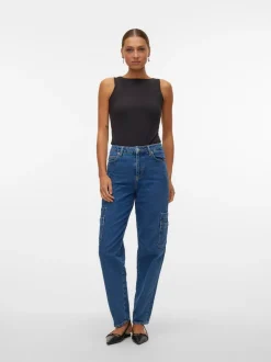 VMAVIVA Hög Midja Mom Fit Jeans