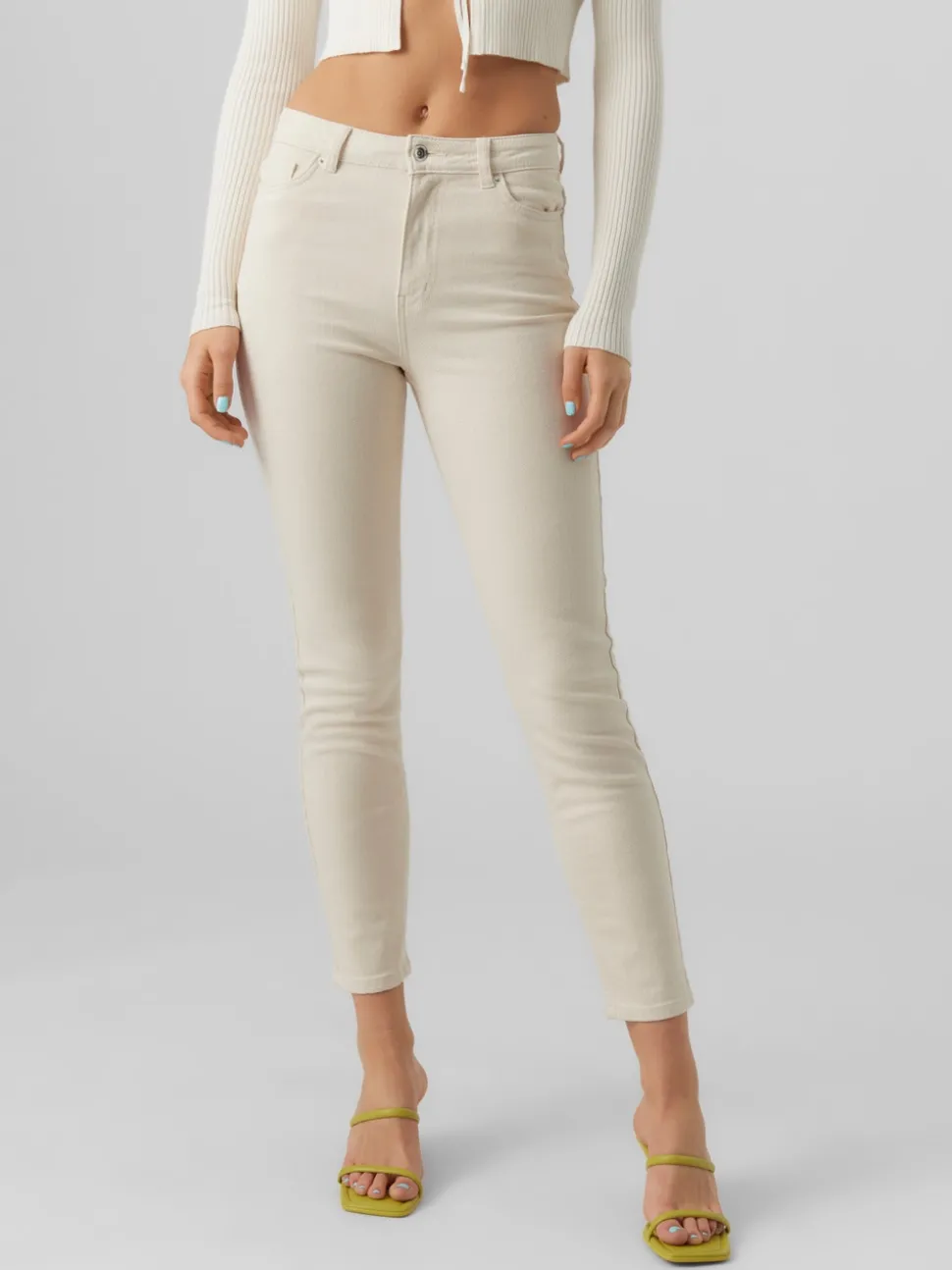 VMBRENDA Hög Midja Rak Passform Jeans