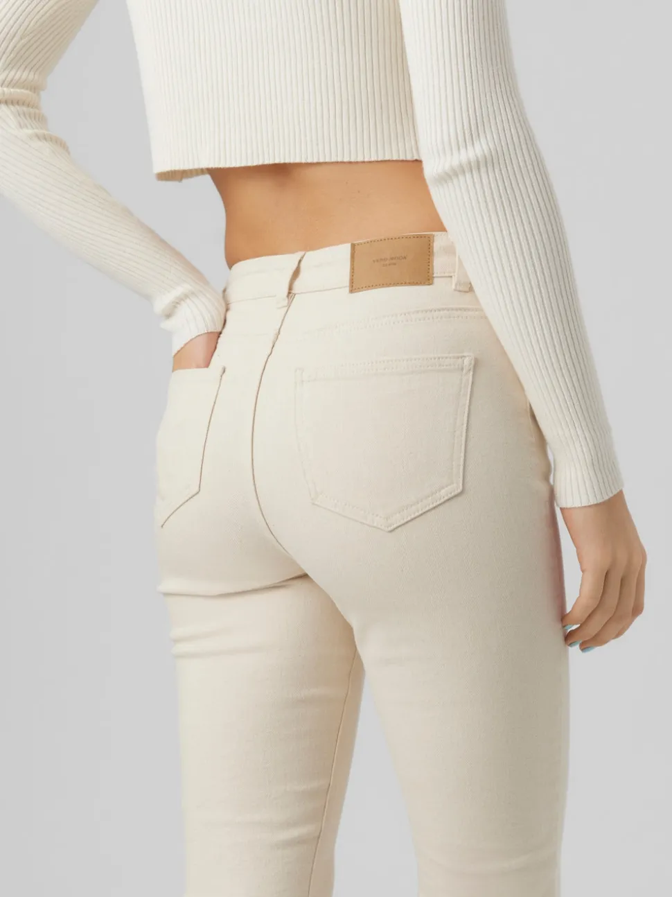 VMBRENDA Hög Midja Rak Passform Jeans