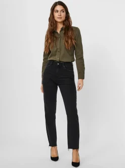 VMBRENDA Hög Midja Rak Passform Jeans