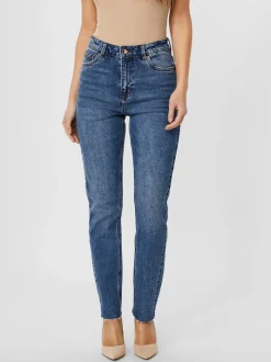 VMBRENDA Hög Midja Rak Passform Jeans