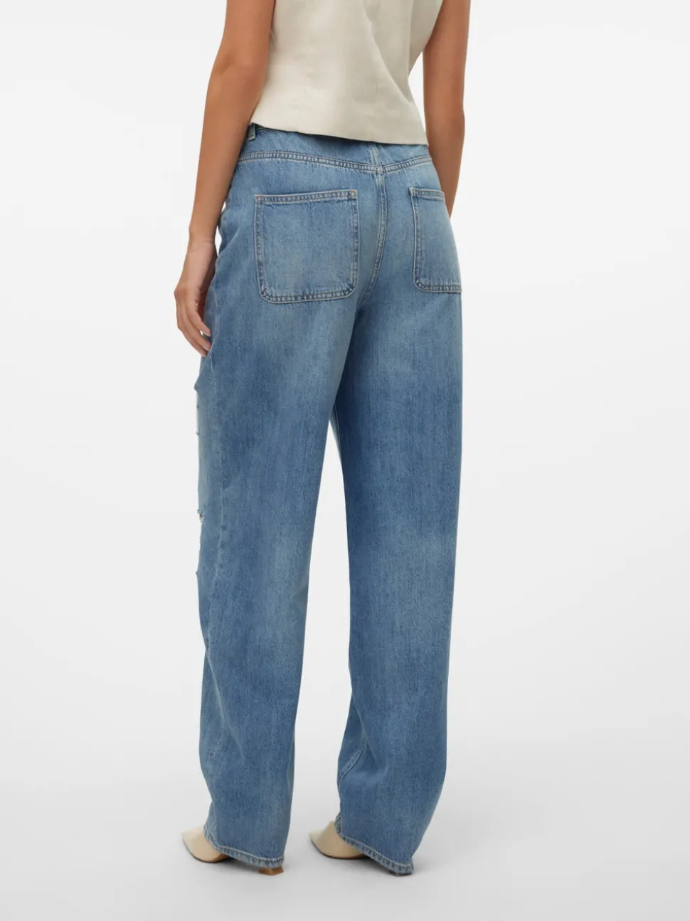VMBROOKLYN Medelhög Midja Baggy Fit Jeans