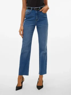 VMCALIA Hög Midja Rak Passform Jeans