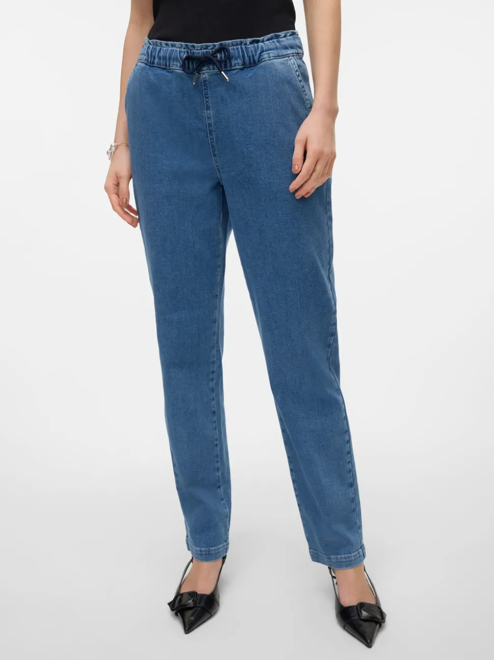 VMCALLIE Medelhög Midja Loose Carrot Fit Jeans