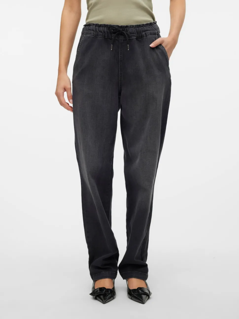 VMCALLIE Medelhög Midja Loose Carrot Fit Jeans