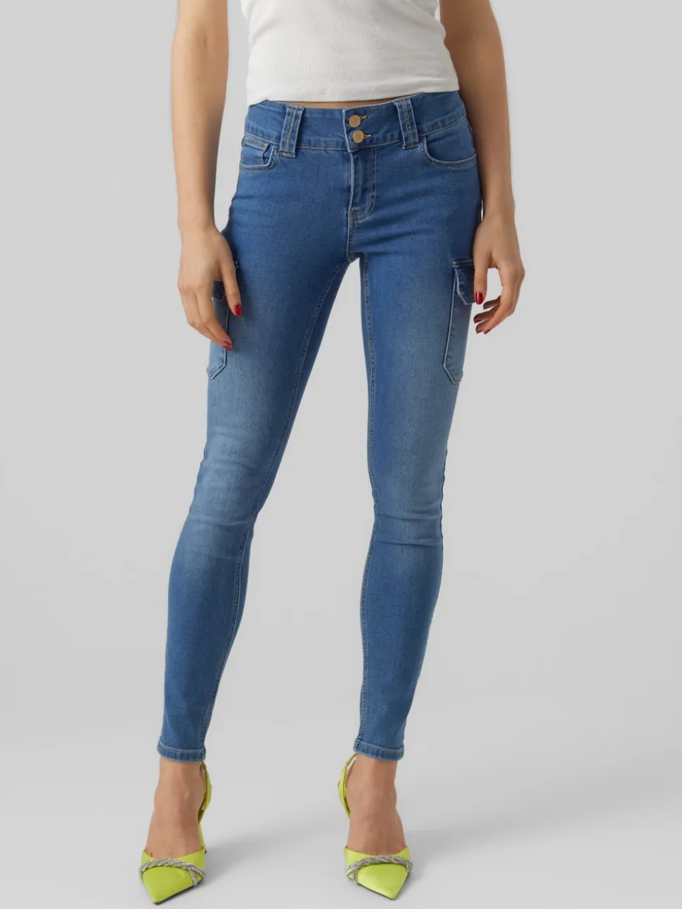 VMCATCH Medelhög Midja Cargo Fit Jeans