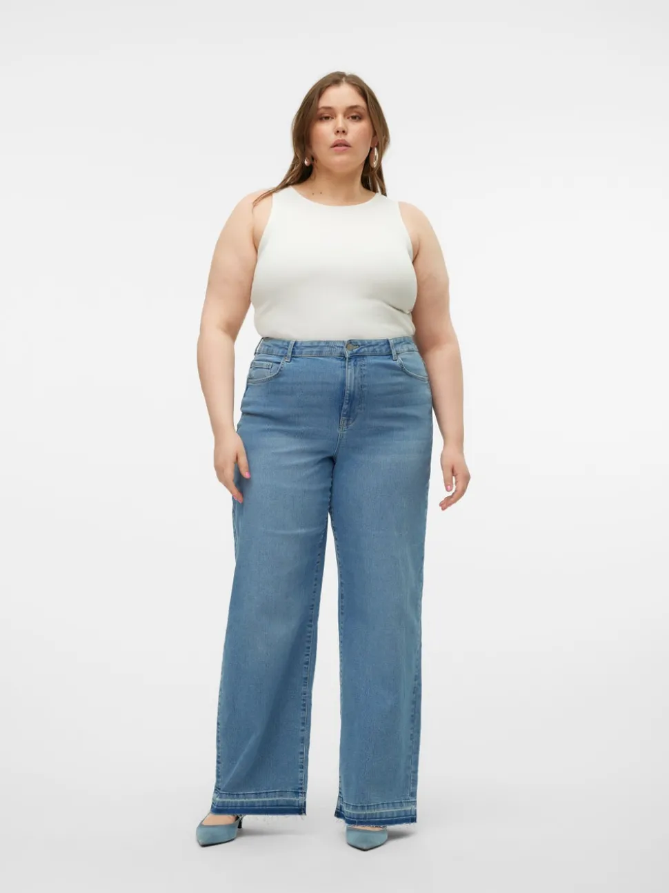 VMCKATHY Hög Midja Lös Passform Jeans