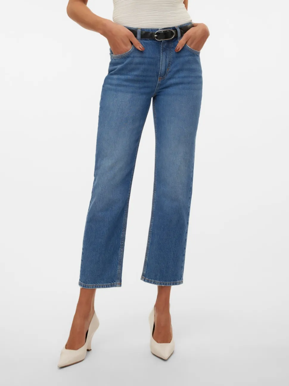 VMELIA Hög Midja Rak Passform Jeans