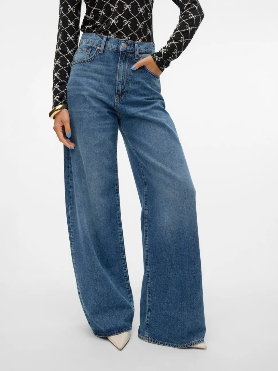 VMELINA Superhög Midja Vida Ben Jeans