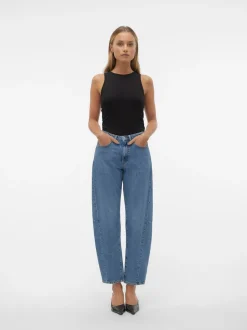 VMELLIE Hög Midja Mom Fit Jeans
