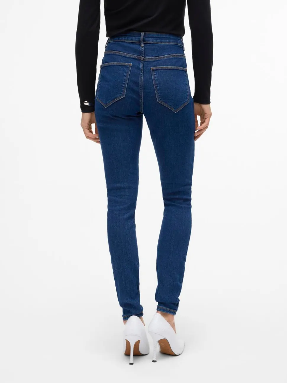 VMELLY Medelhög Midja Skinny Fit Jeans