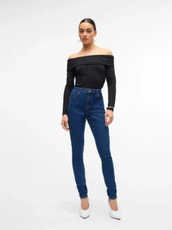 VMELLY Medelhög Midja Skinny Fit Jeans