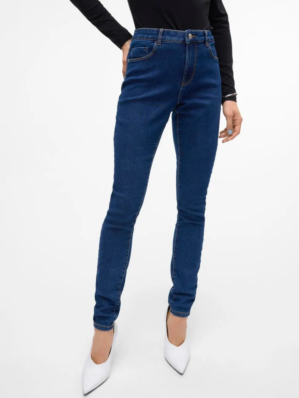 VMELLY Medelhög Midja Skinny Fit Jeans
