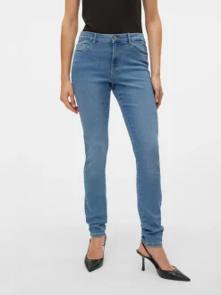 VMELLY Medelhög Midja Skinny Fit Jeans
