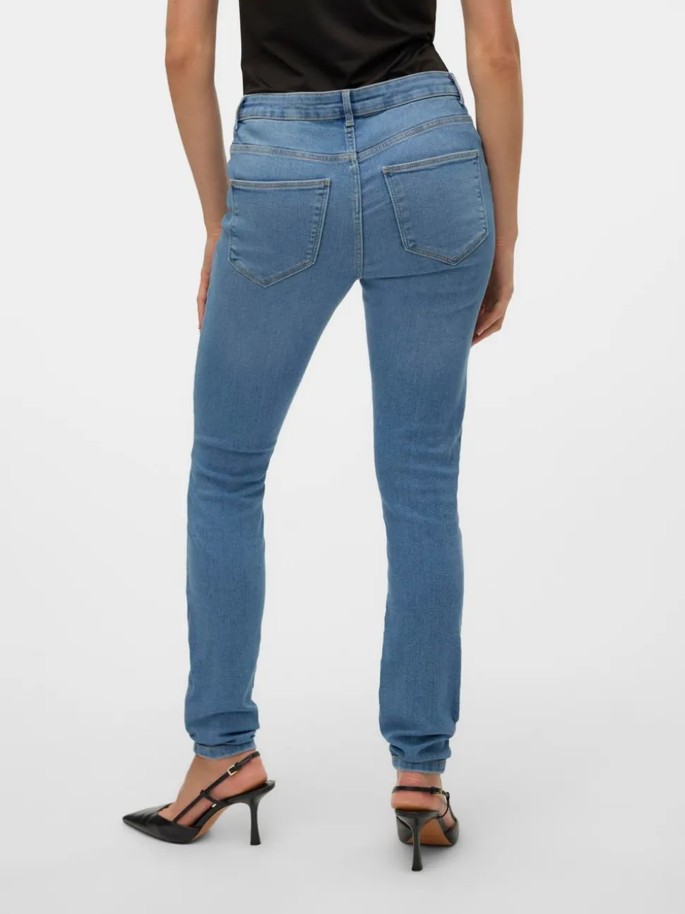 VMELLY Medelhög Midja Skinny Fit Jeans