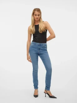 VMELLY Medelhög Midja Skinny Fit Jeans
