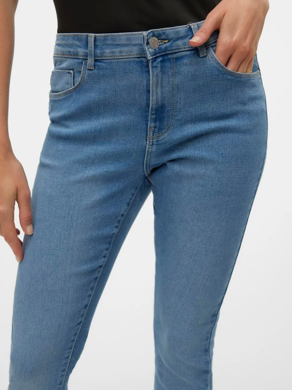 VMELLY Medelhög Midja Skinny Fit Jeans