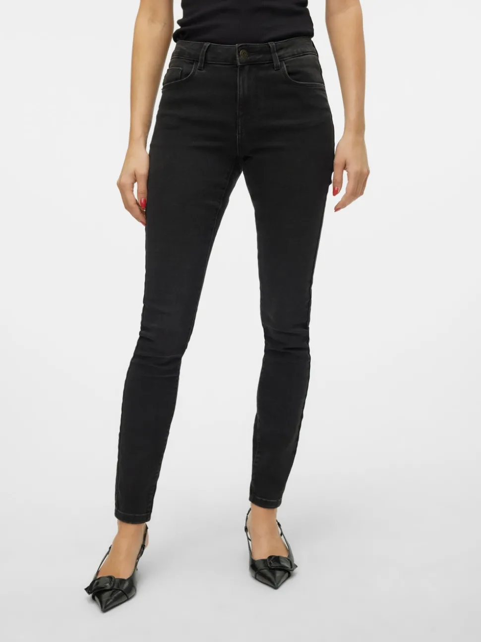 VMELLY Medelhög Midja Skinny Fit Jeans