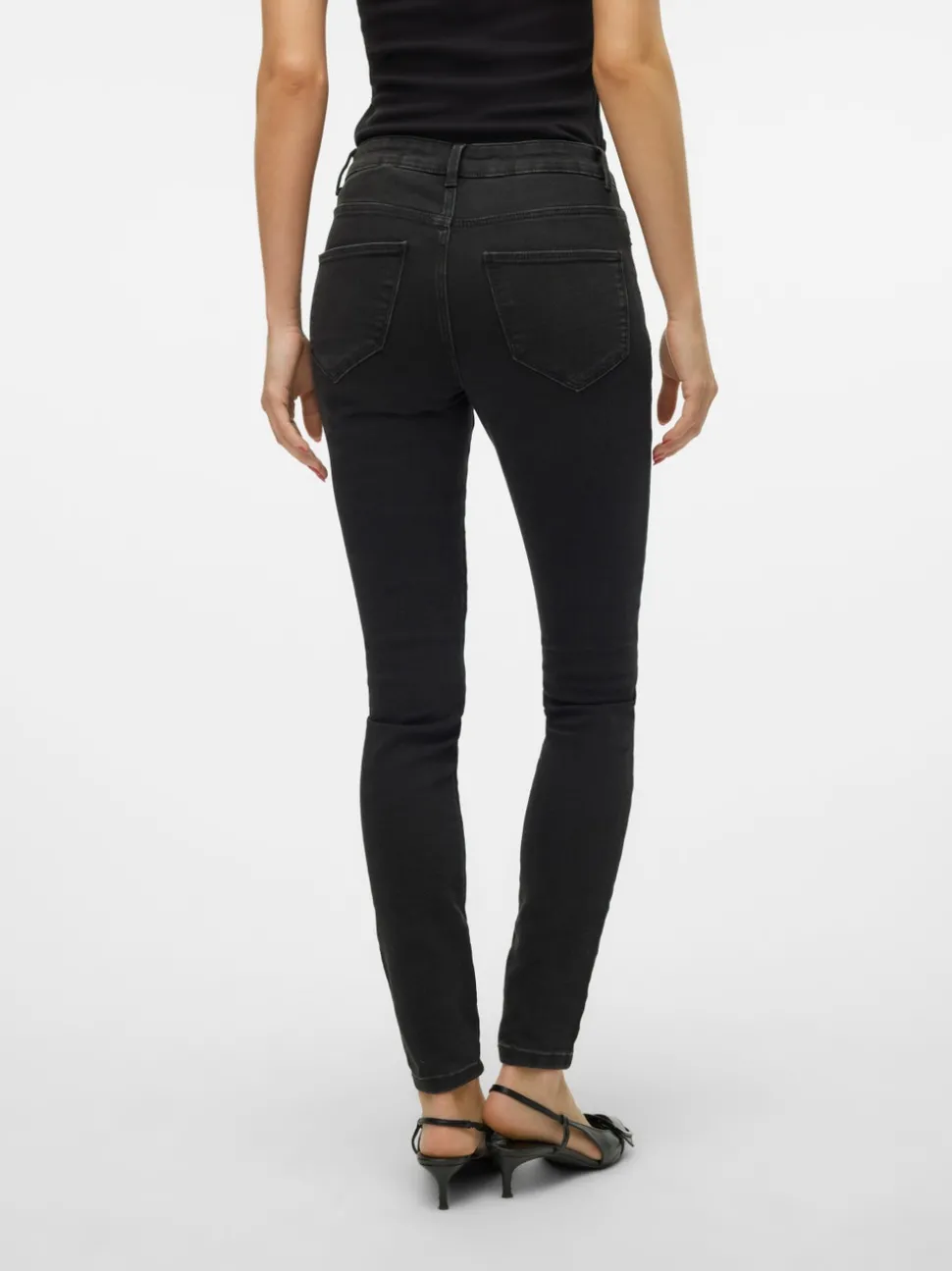 VMELLY Medelhög Midja Skinny Fit Jeans