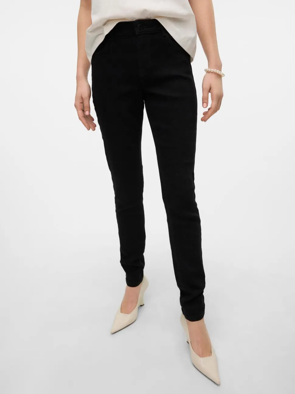 VMELLY Medelhög Midja Skinny Fit Jeans