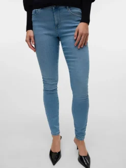 VMELLY Medelhög Midja Skinny Fit Jeans