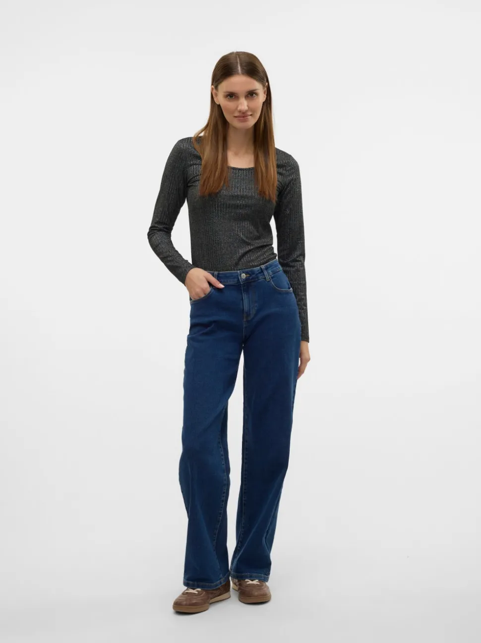 VMELLY Medelhög Midja Vida Ben Jeans