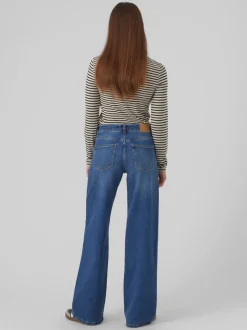 VMFAITH Låg Midja Vid Passform Jeans