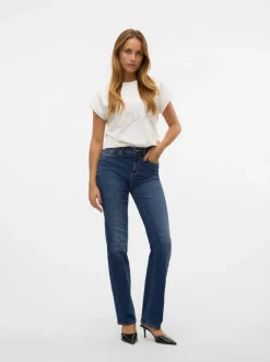 VMFLASH Medelhög Midja Rak Passform Jeans