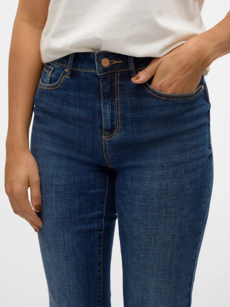 VMFLASH Medelhög Midja Rak Passform Jeans