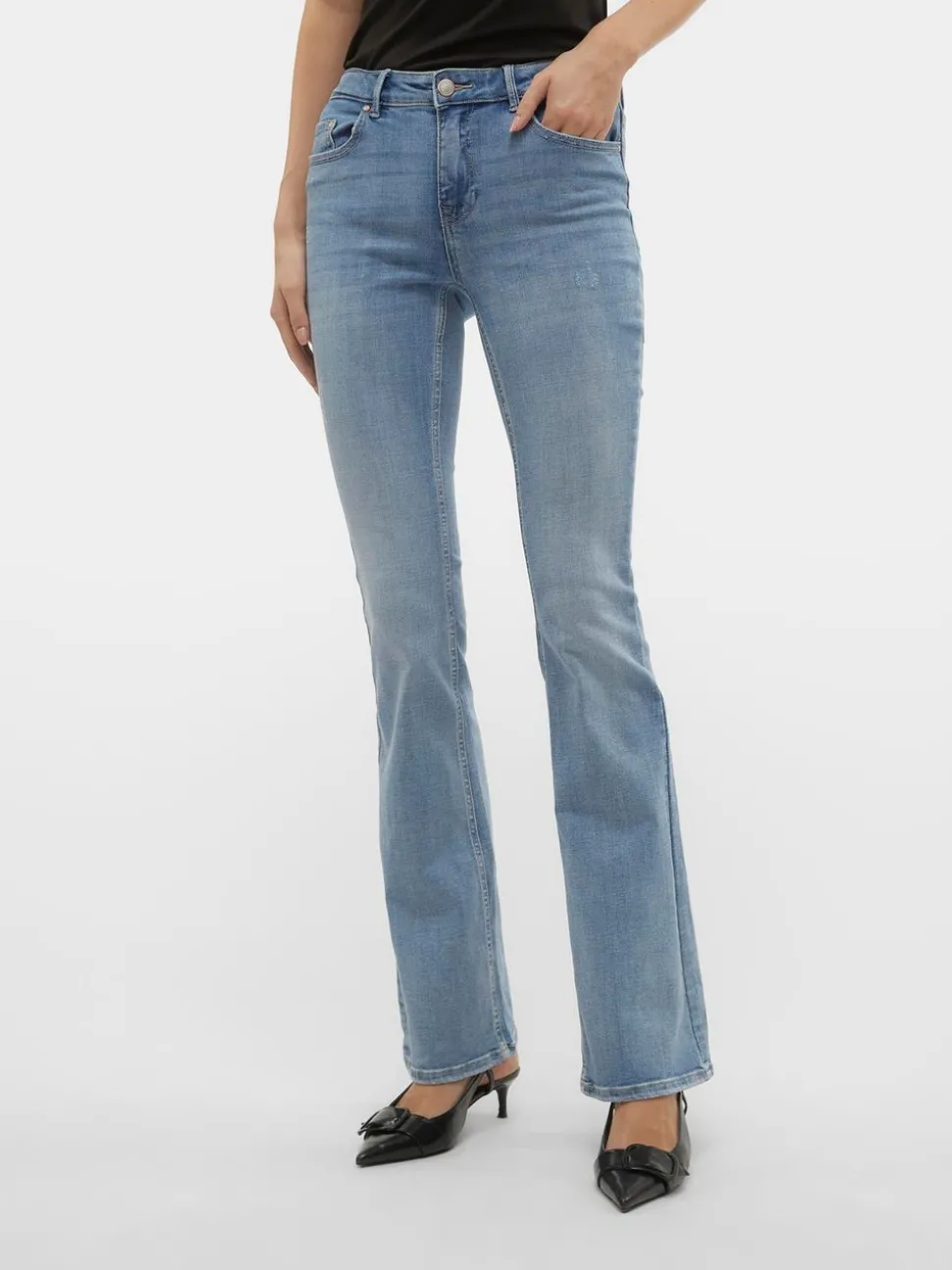 VMFLASH Medelhög Midja Utsvängd Passform Jeans