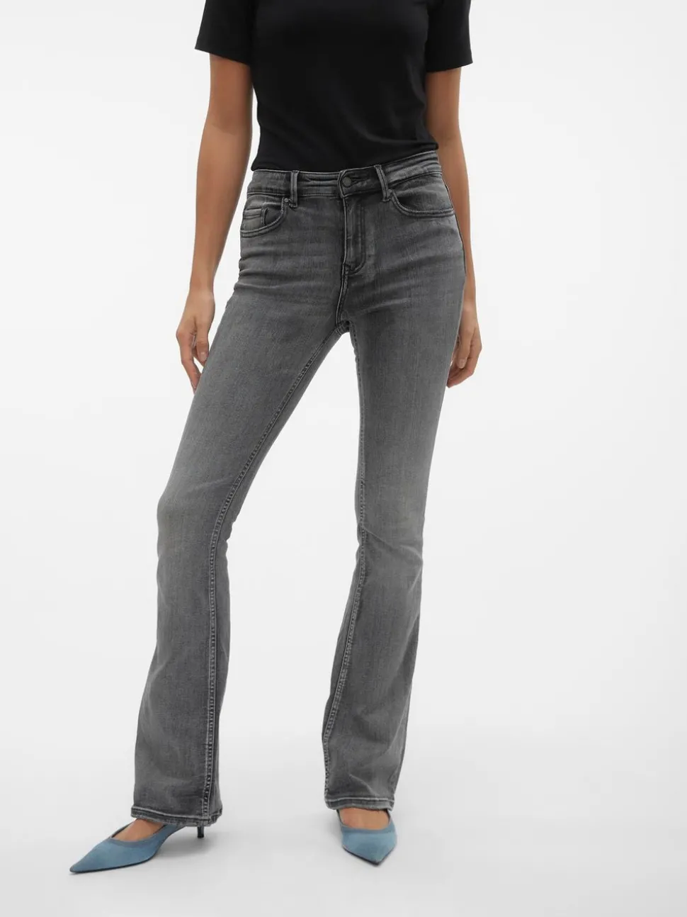 VMFLASH Medelhög Midja Utsvängd Passform Jeans
