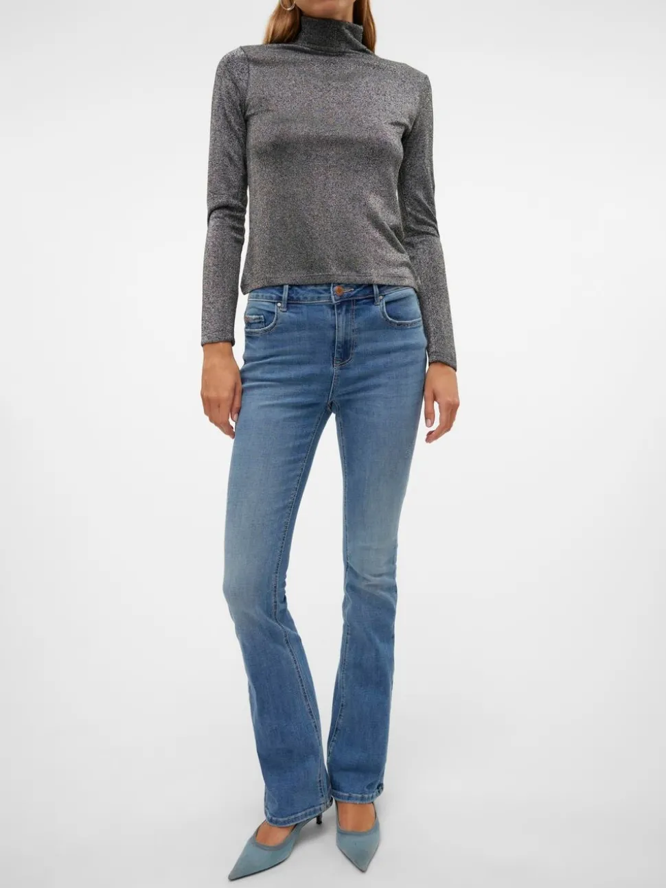 VMFLASH Medelhög Midja Utsvängd Passform Jeans