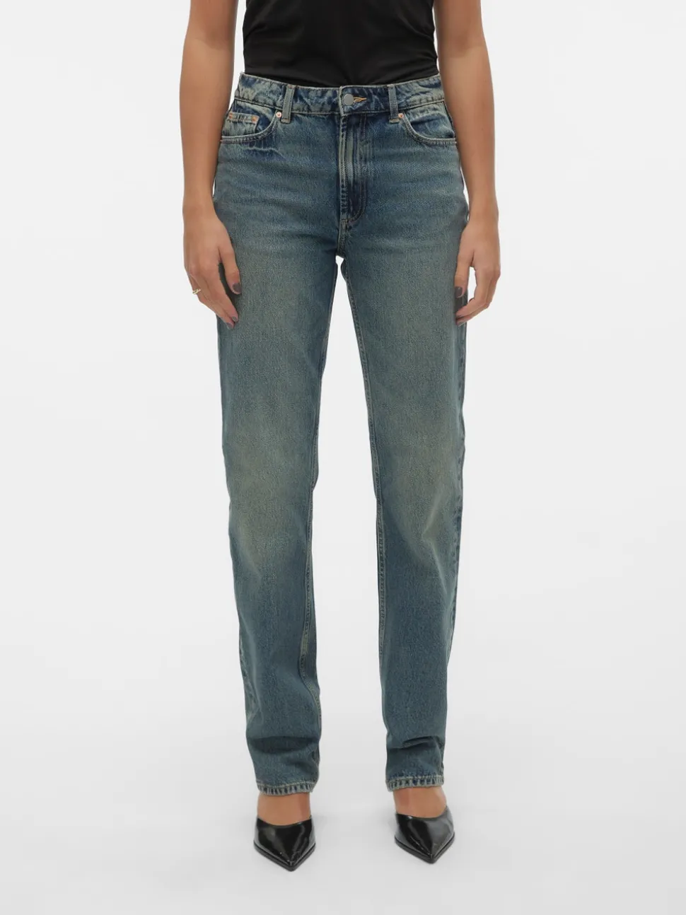 VMHAILEY Hög Midja Rak Passform Jeans