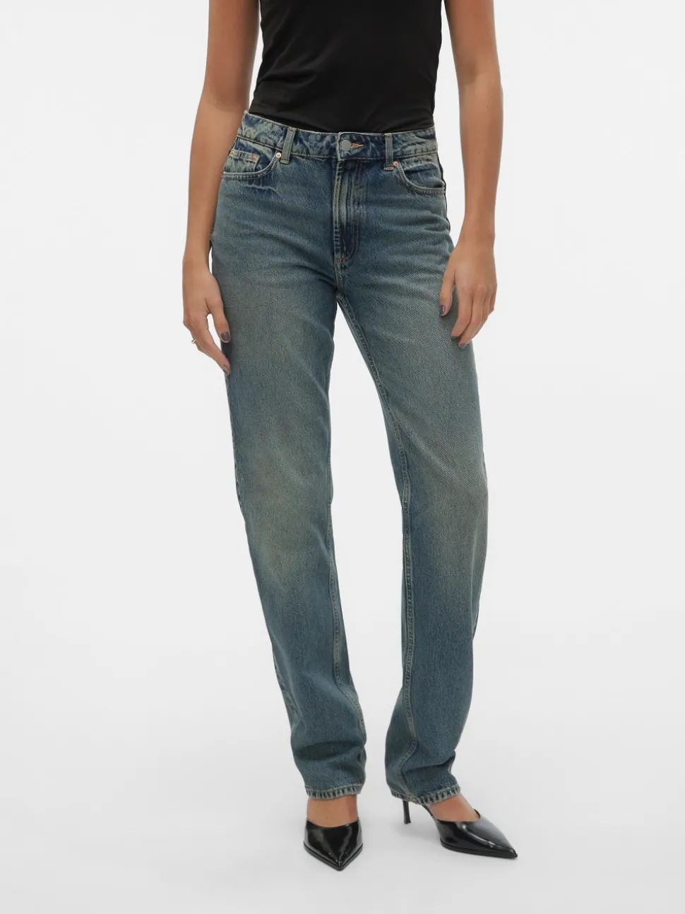 VMHAILEY Hög Midja Rak Passform Jeans