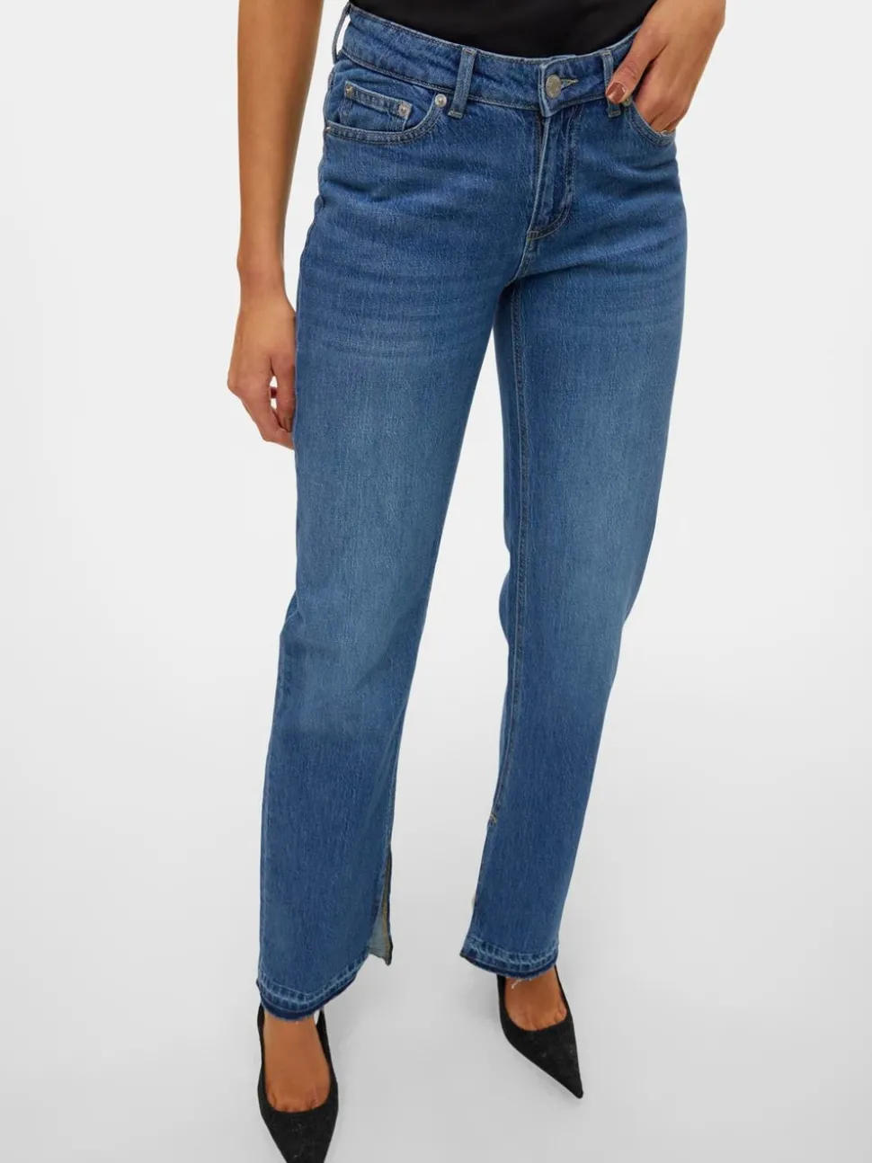 VMJADA Medelhög Midja Rak Passform Jeans