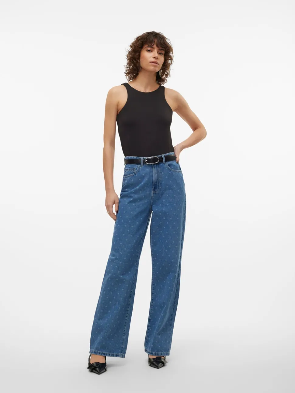 VMKATHY Hög Midja Vid Passform Jeans
